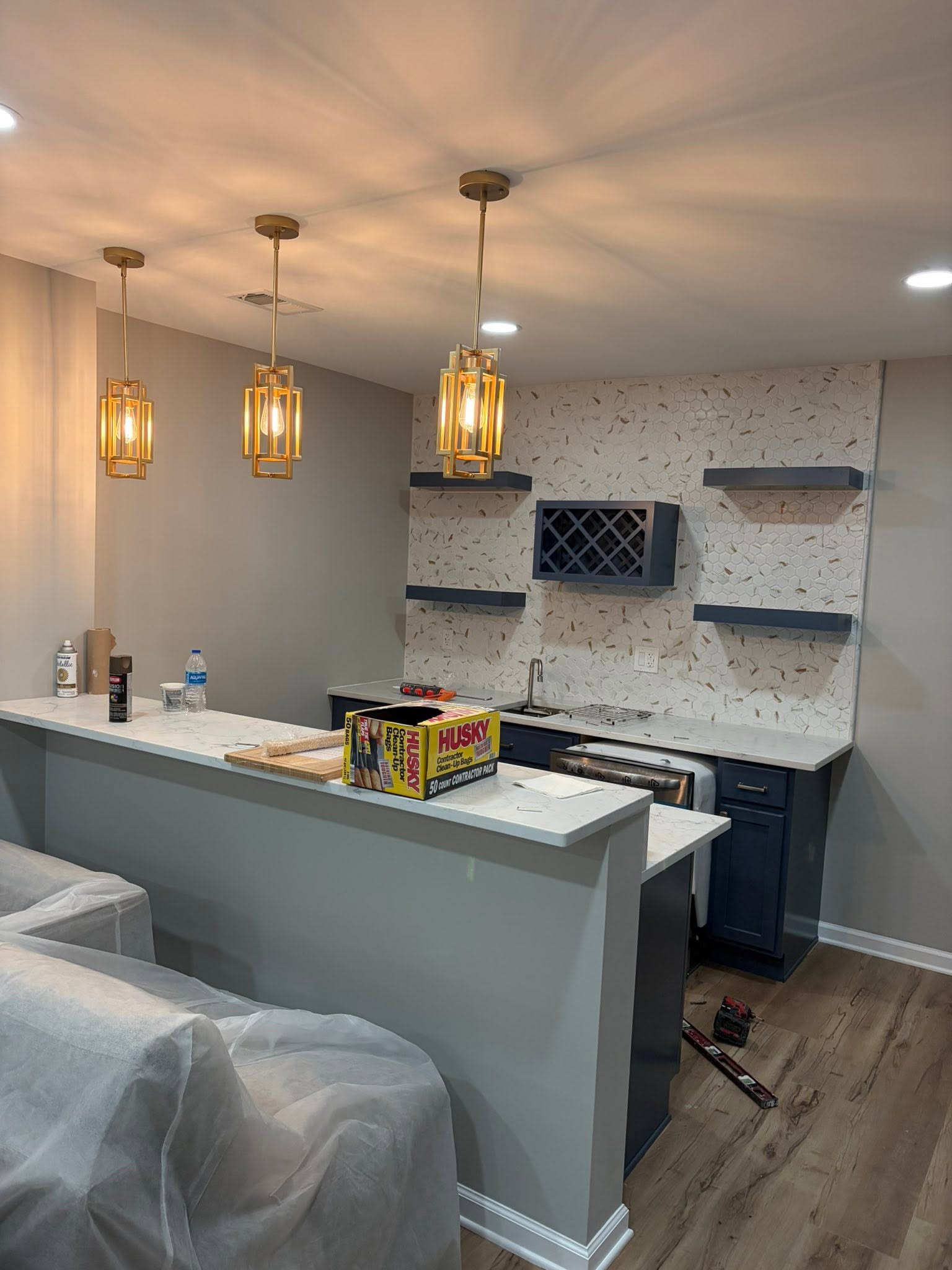 Finished basement in New Hudson, MI